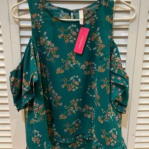 Xhilaration Cold Shoulder Floral Top